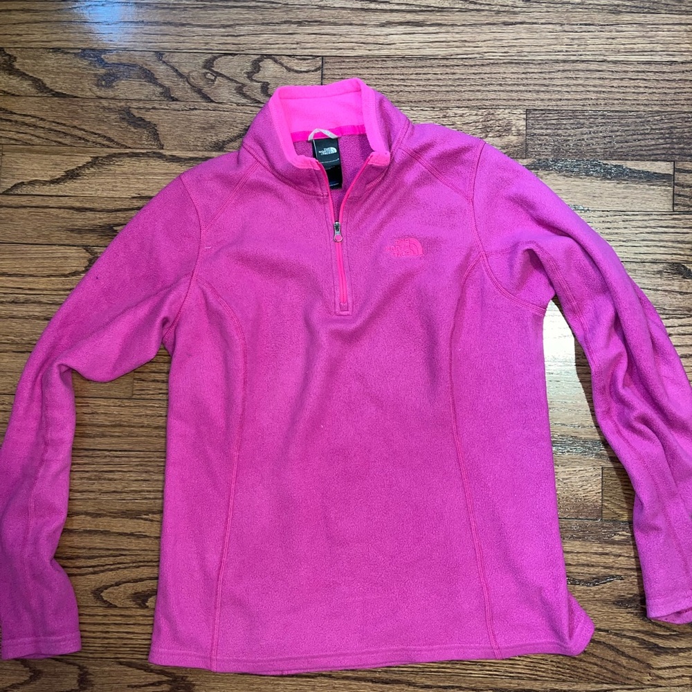 The north face zip 1/4 fleece pullover north face pink magenta